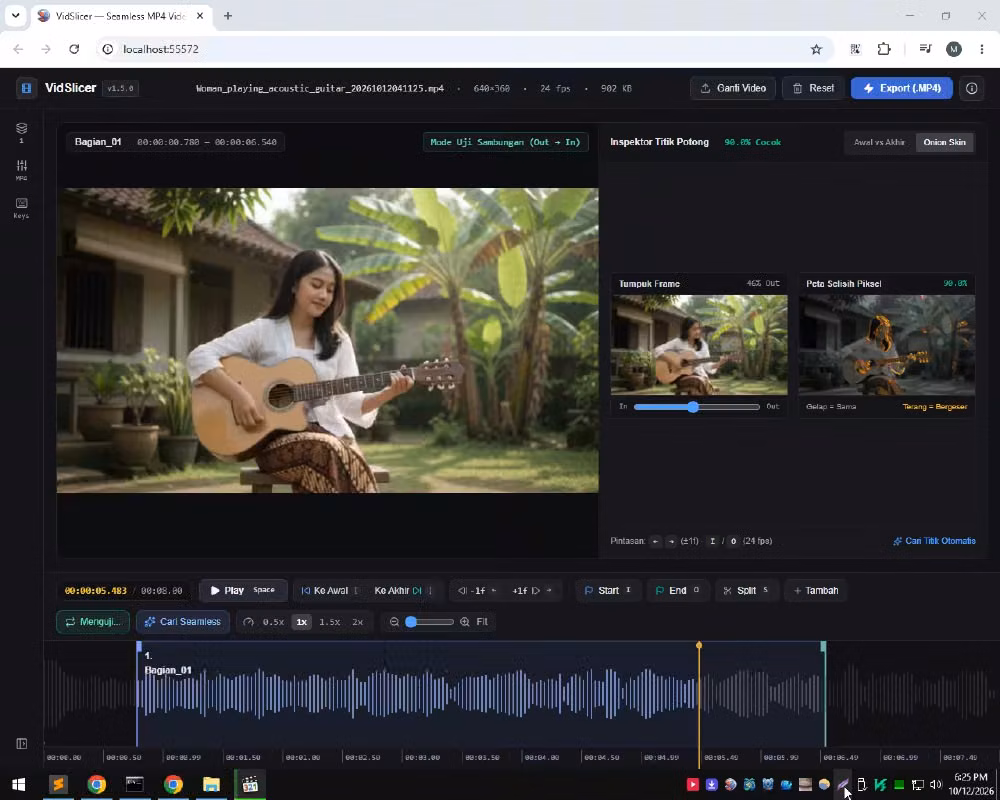 Aplikasi VidSlicer, Memotong bagian tertentu pada video untuk mendapatkan hasil seamless